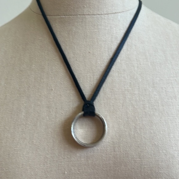 One of a kind Silver One Dollar Coin Necklace Leather Cord - Picture 3 of 7